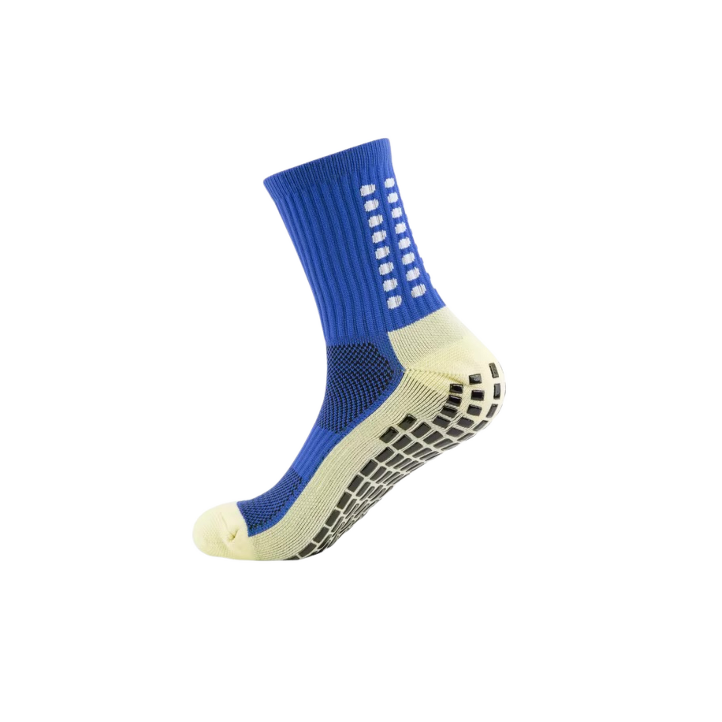 MEDIA DEPORTIVA DE FUTBOL ANTIDESLIZANTE CORTA AZUL REY