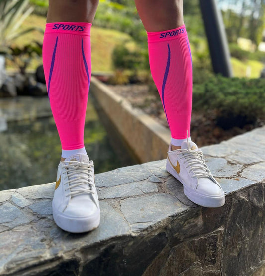 MEDIA PANTORRILLERA DE COMPRESIÓN ROSADA