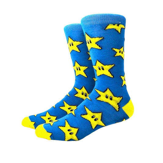 MEDIA MEDIANA AZUL ESTRELLAS MARIO BROSS