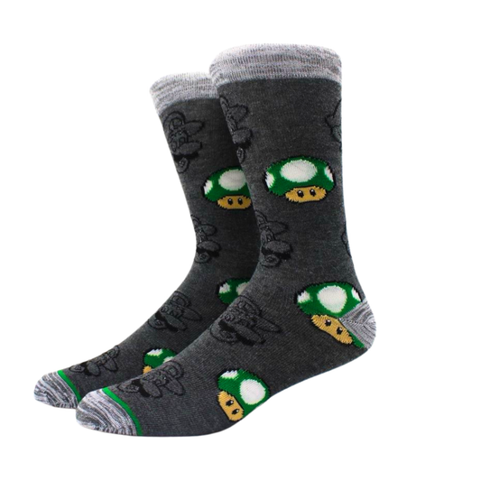 MEDIA MEDIANA GRIS HONGO VERDE MARIO BROSS