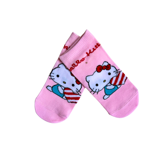 MEDIA ANIMADA INFANTIL CORTA ROSA HELLO KITTY