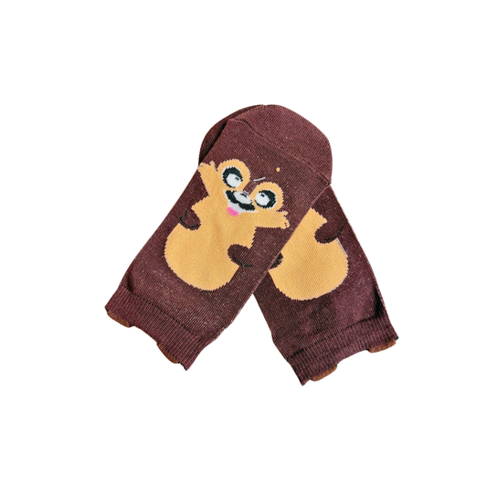 MEDIA ANIMADA INFANTIL CORTA CAFE ARDILLA